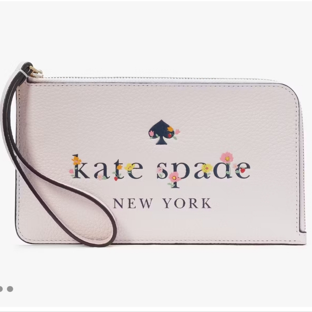 kate spade Zip Wristlet light rose garden logo NWT Rare - Picture 11 of 12